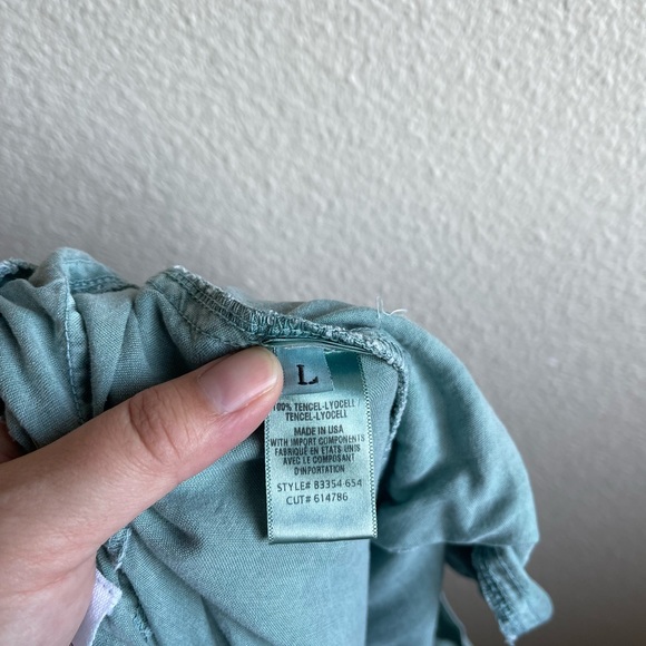 Bella Dahl Vintage Wash Jade Green Pants - Picture 6 of 7